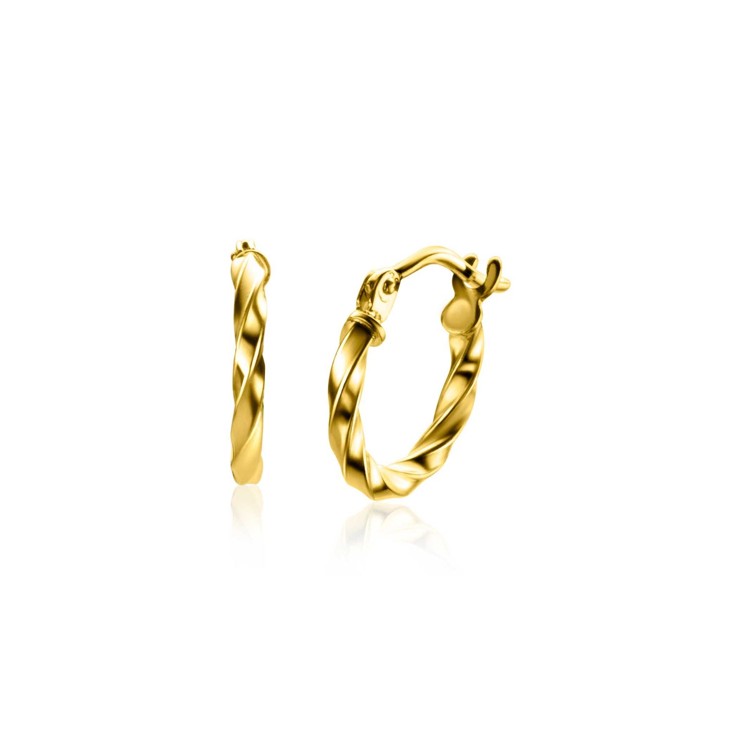 Zinzi Gold Gouden Oorringen 12mm ZG0331