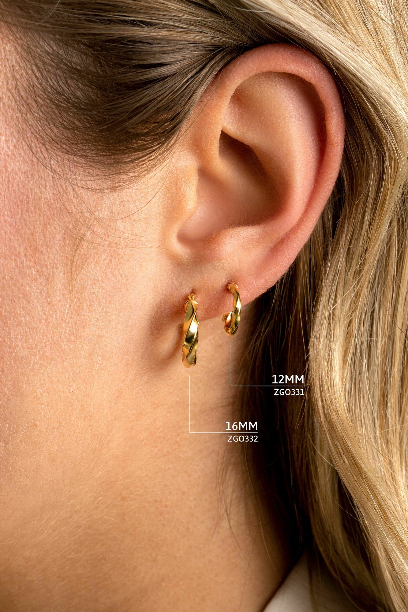Zinzi Gold Gouden Oorringen 12mm ZG0331