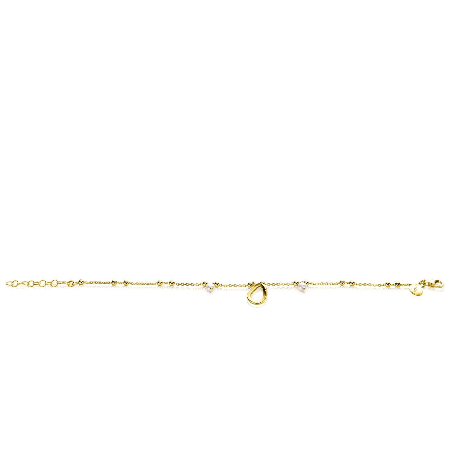 ZINZI COLLIER VERGULD MET OVALE PARELS