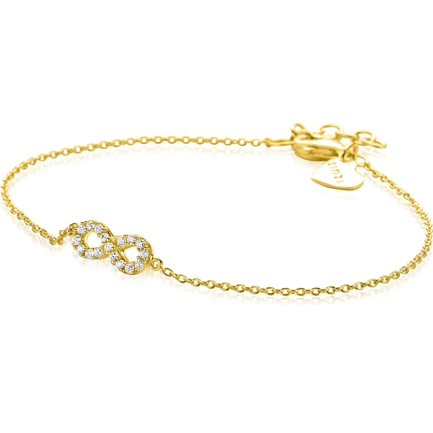 ZINZI ARMBAND GOLD PLATED INFINITY ZIRCONIA