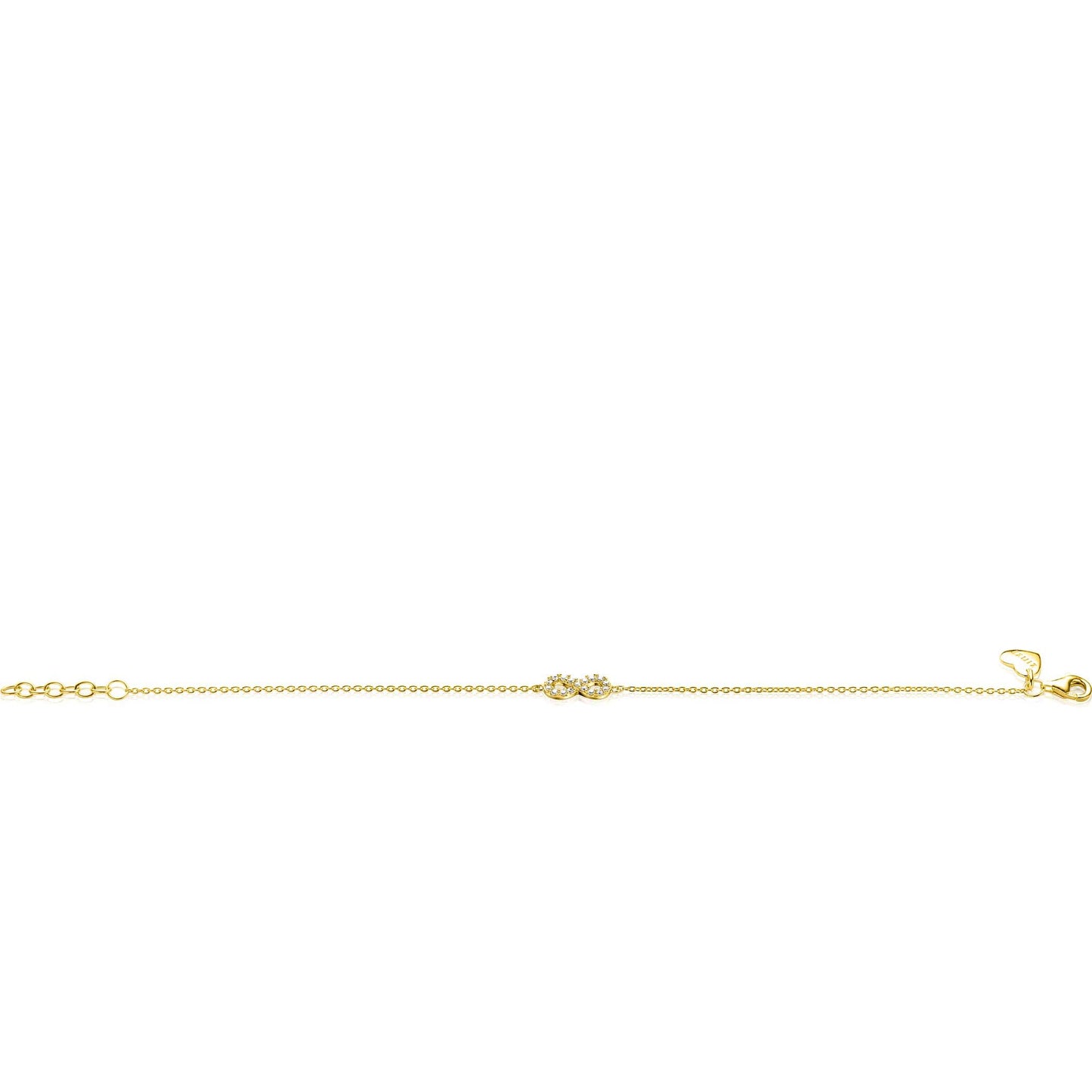 ZINZI ARMBAND GOLD PLATED INFINITY ZIRCONIA