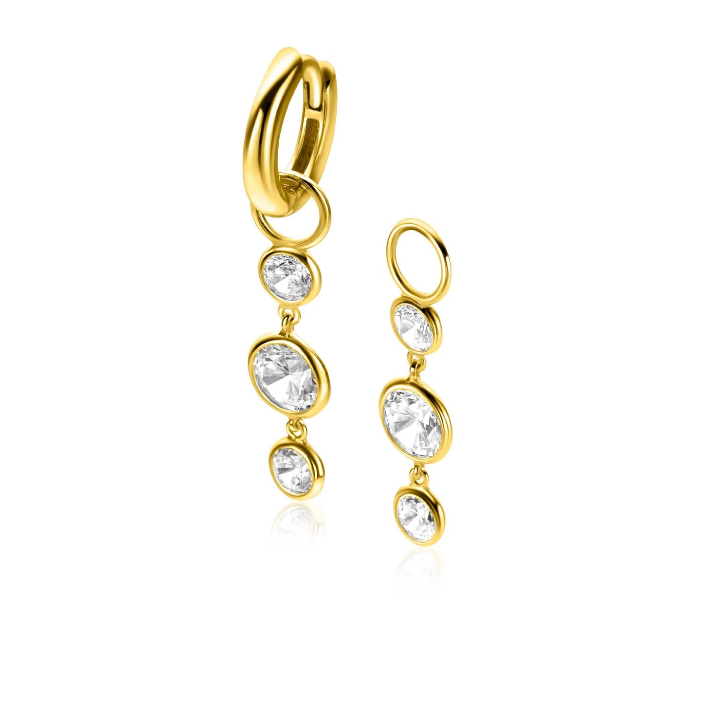 ZINZI OORBEDELS ZIRCONIA VERGULD