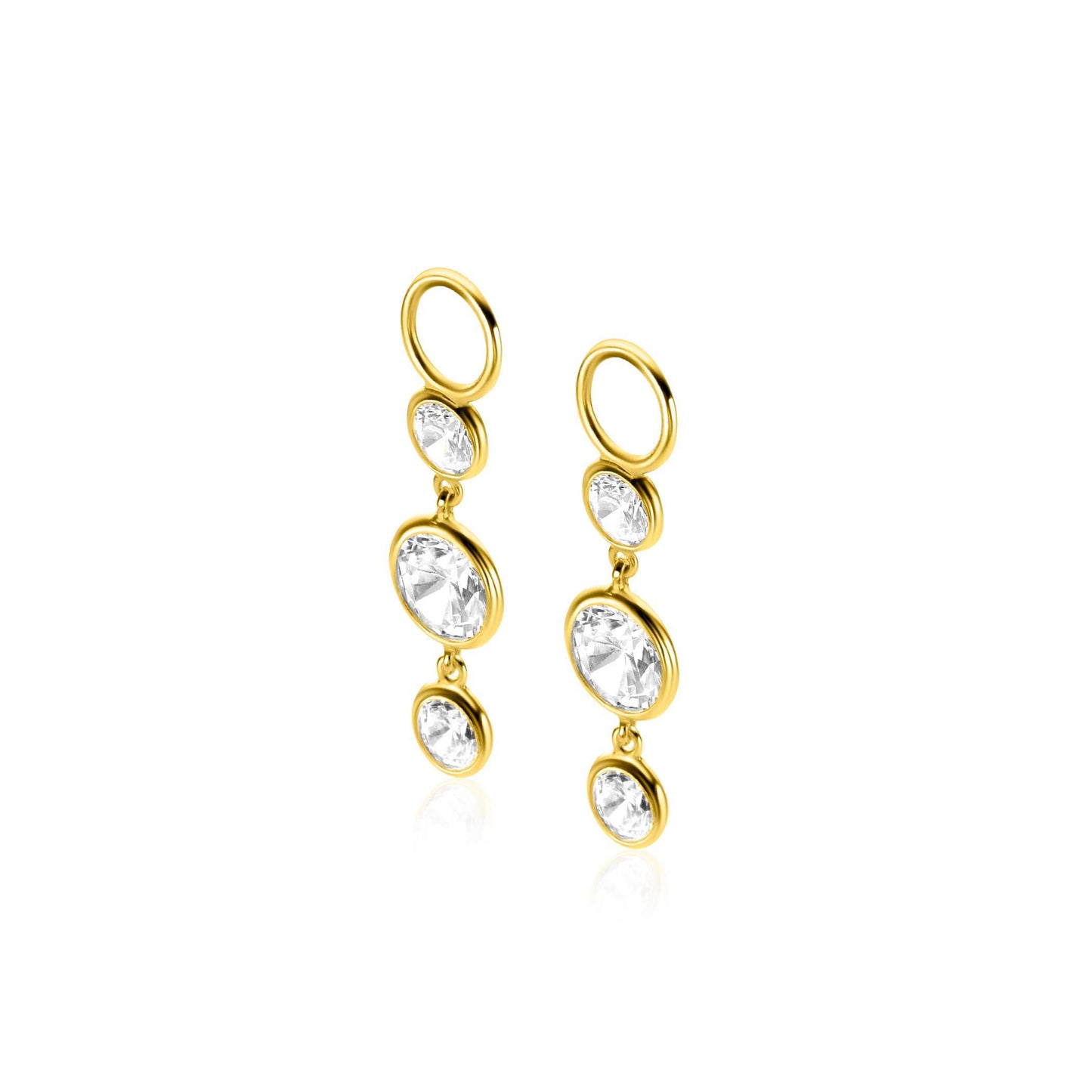 ZINZI OORBEDELS ZIRCONIA VERGULD