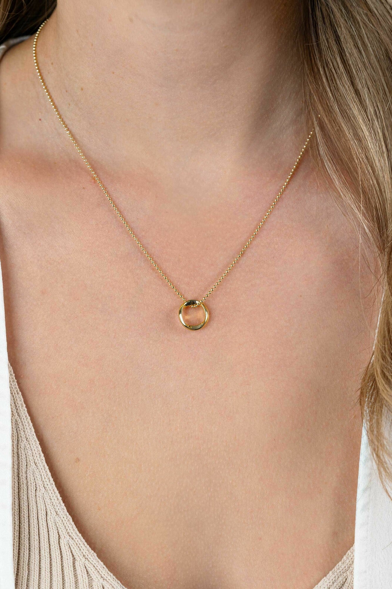 ZINZI COLLIER MET HANGER ROND GOLD PLATED