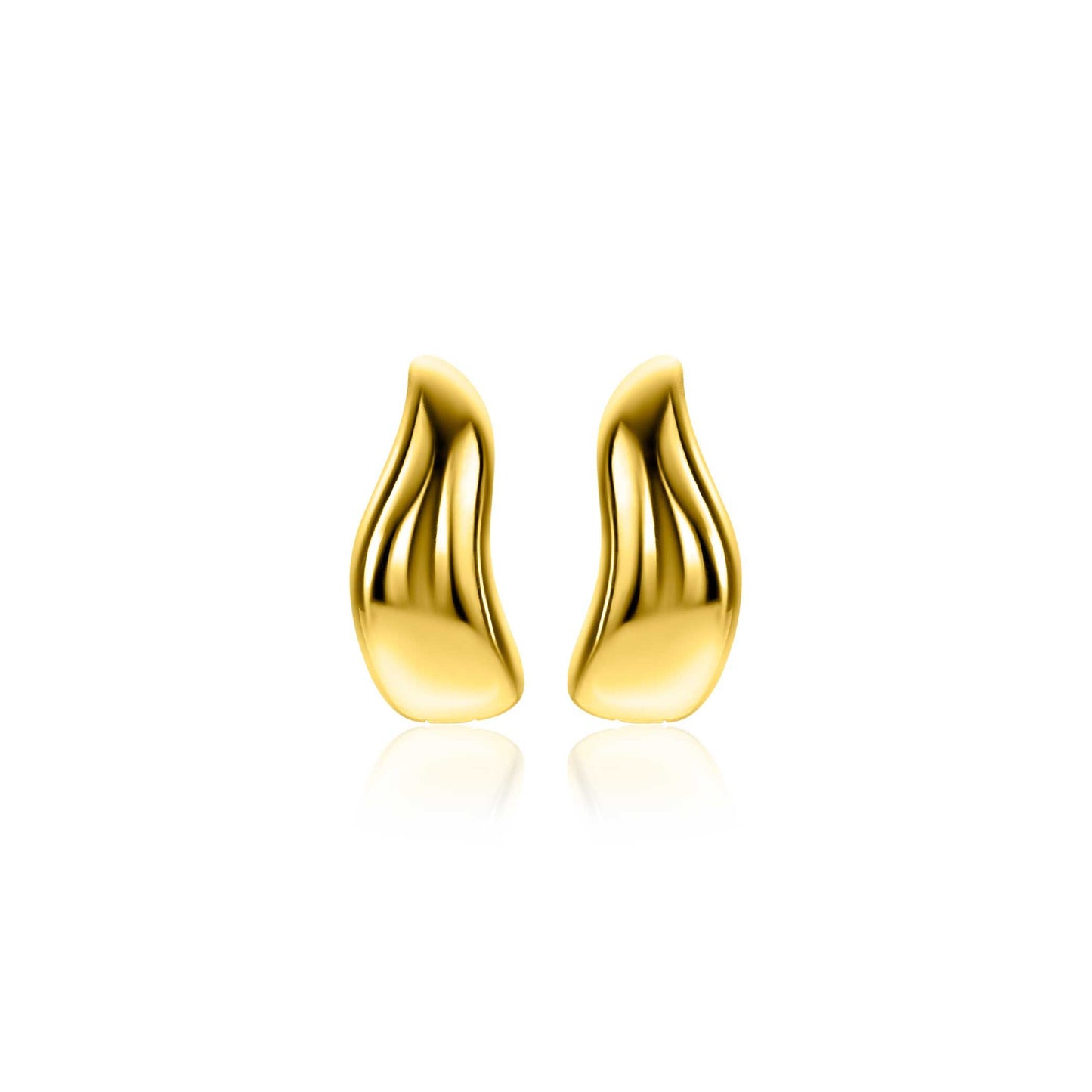 ZINZI KLAPCREOLEN VERGULD ORGANISCH 16X7MM