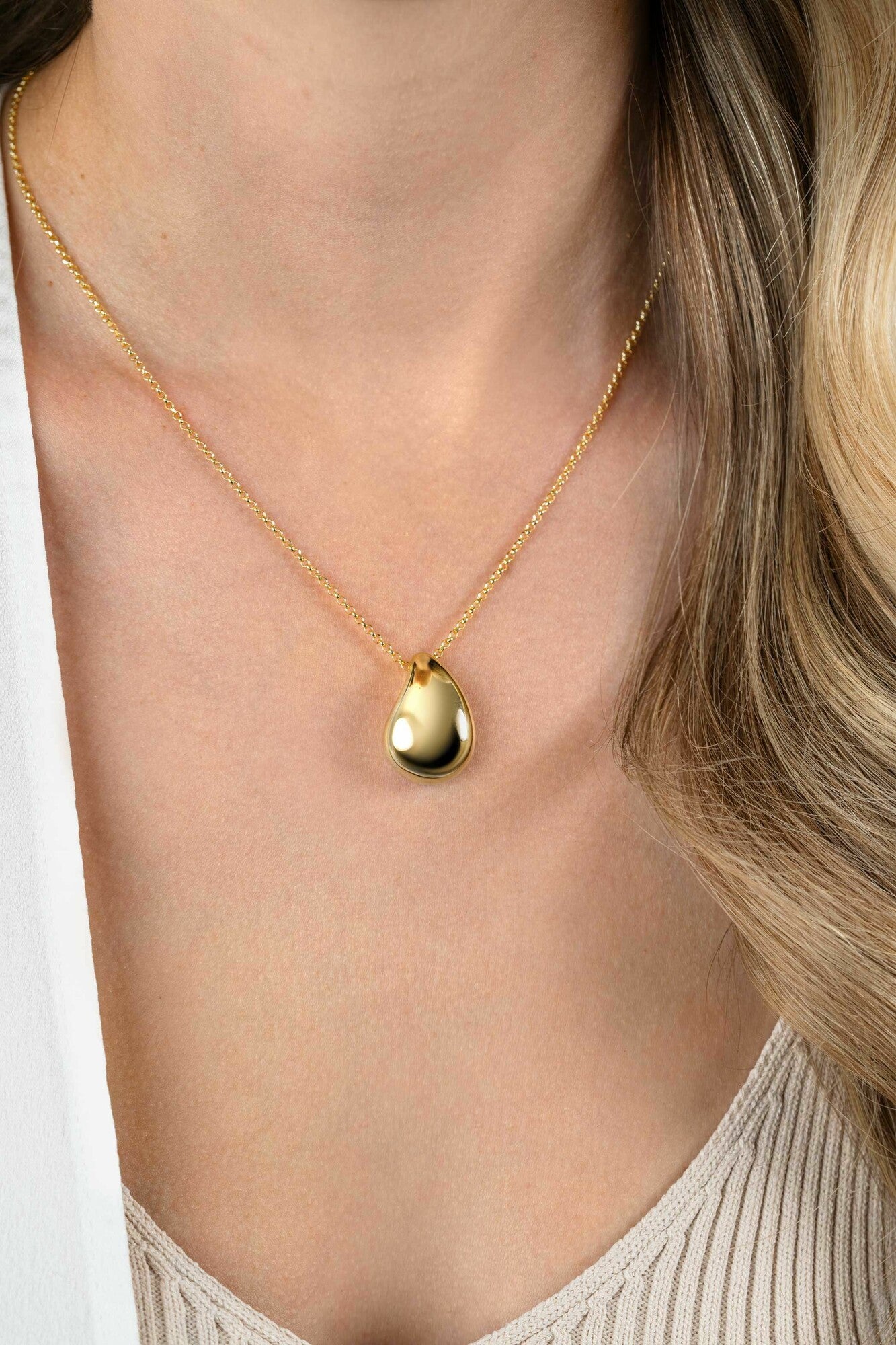 ZINZI COLLIER VERGULD DRUPPEL HANGER
