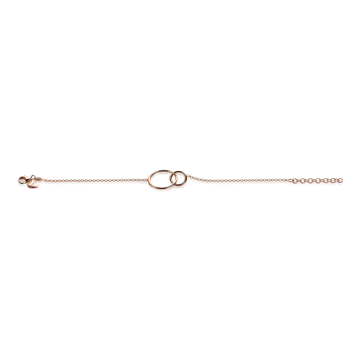 ZINZI ARMBAND ROSE GOLD TWEE RONDE SCHAKELS