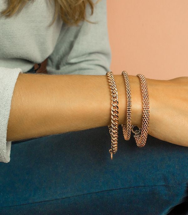 ZINZI ARMBAND ROSE GOLD POPCORN ROND 4.5MM ZIA1057R