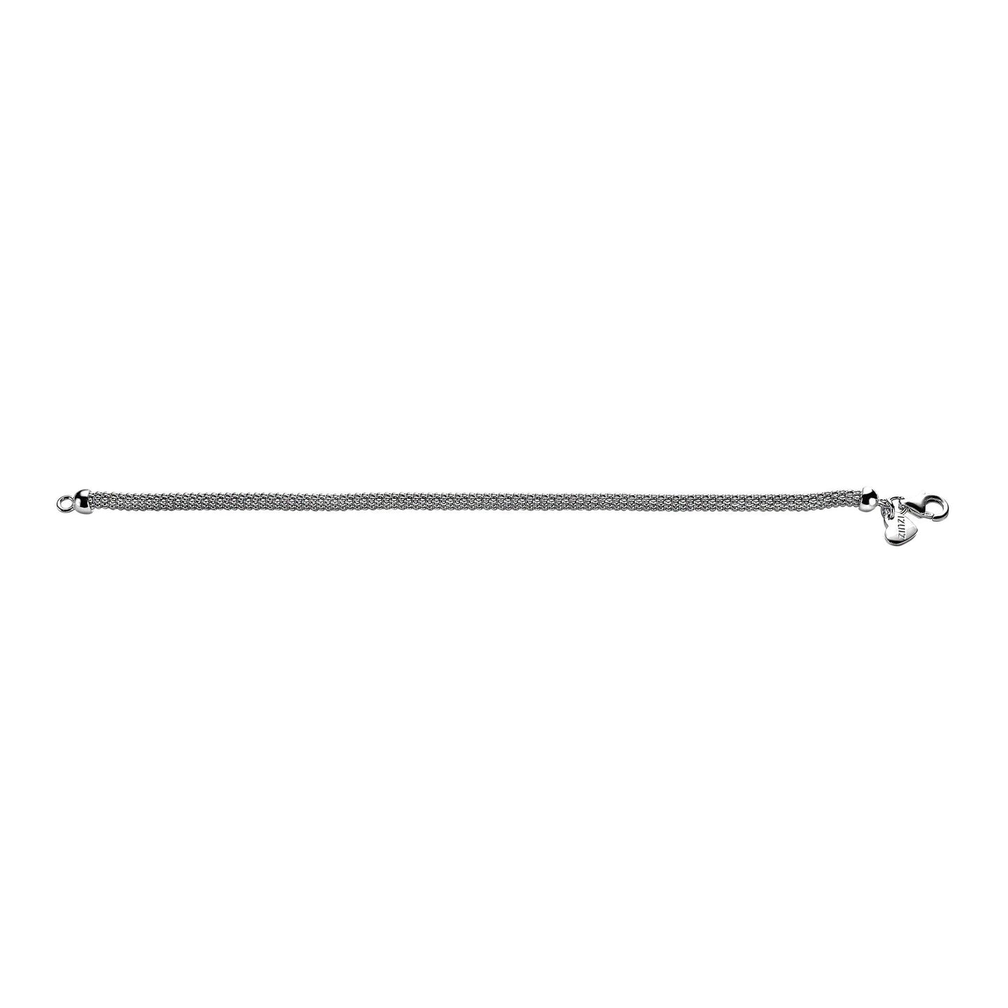 ZINZI ARMBAND ZILVER POPCORN ROND 4.5MM