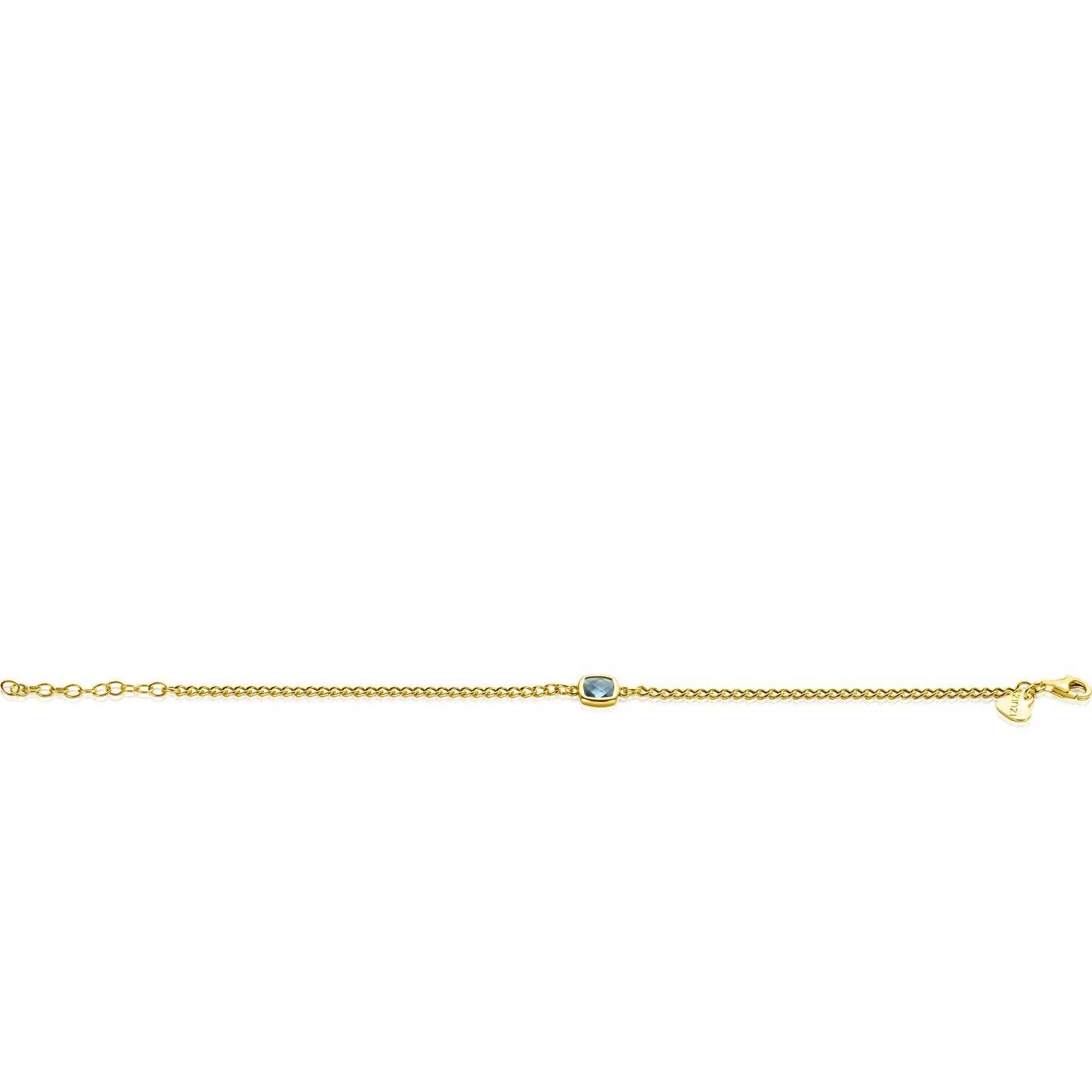 ZINZI ARMBAND GOLD PLATED BLAUWE ZIRCONIA