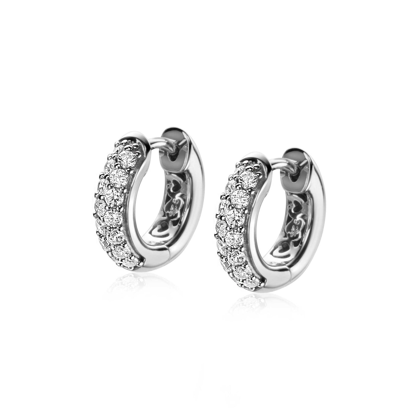 ZINZI KLAPCREOLEN PAVE ZIRCONIA 15X4MM