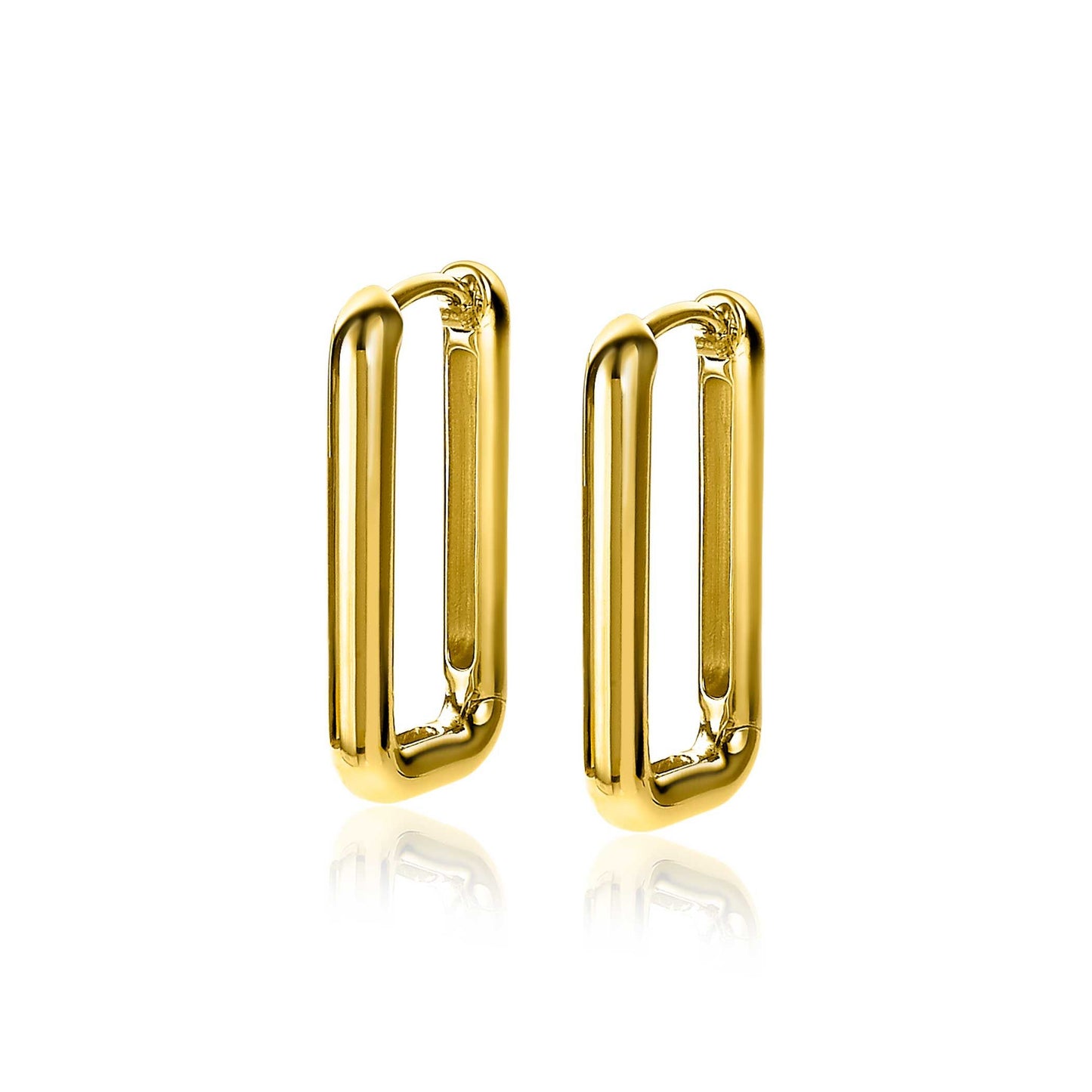 ZINZI KLAPCREOLEN VERGULD RECHTHOEK 24X3MM