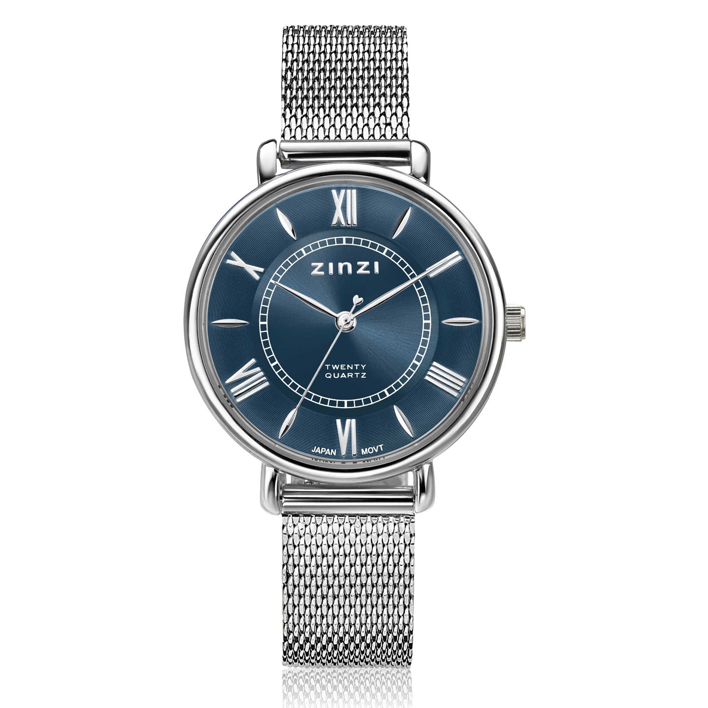 ZINZI HORLOGE ZILVER-BLAUW 34MM