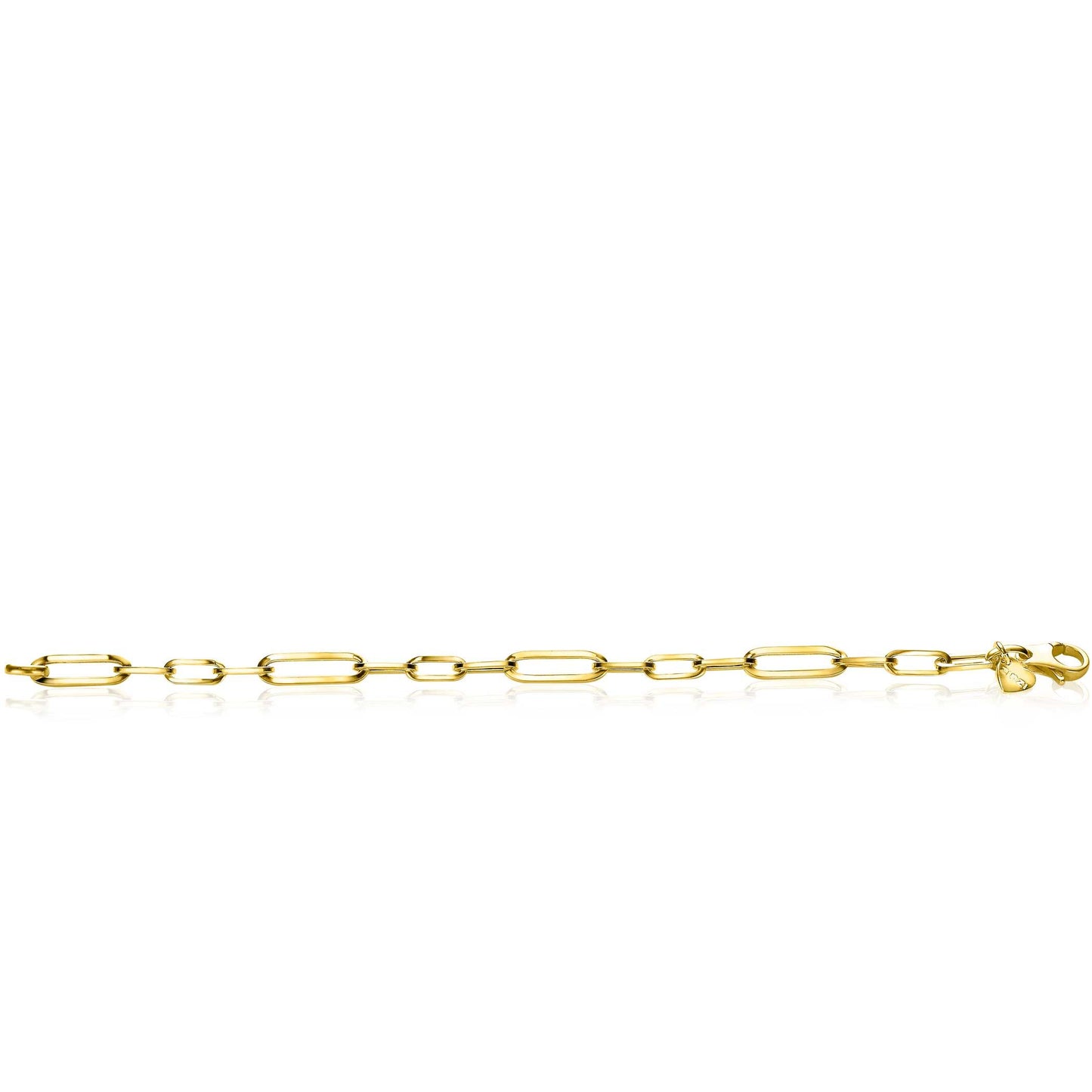 ZINZI ARMBAND GOLD PLATED OVALEN SCHAKELS 4 MM