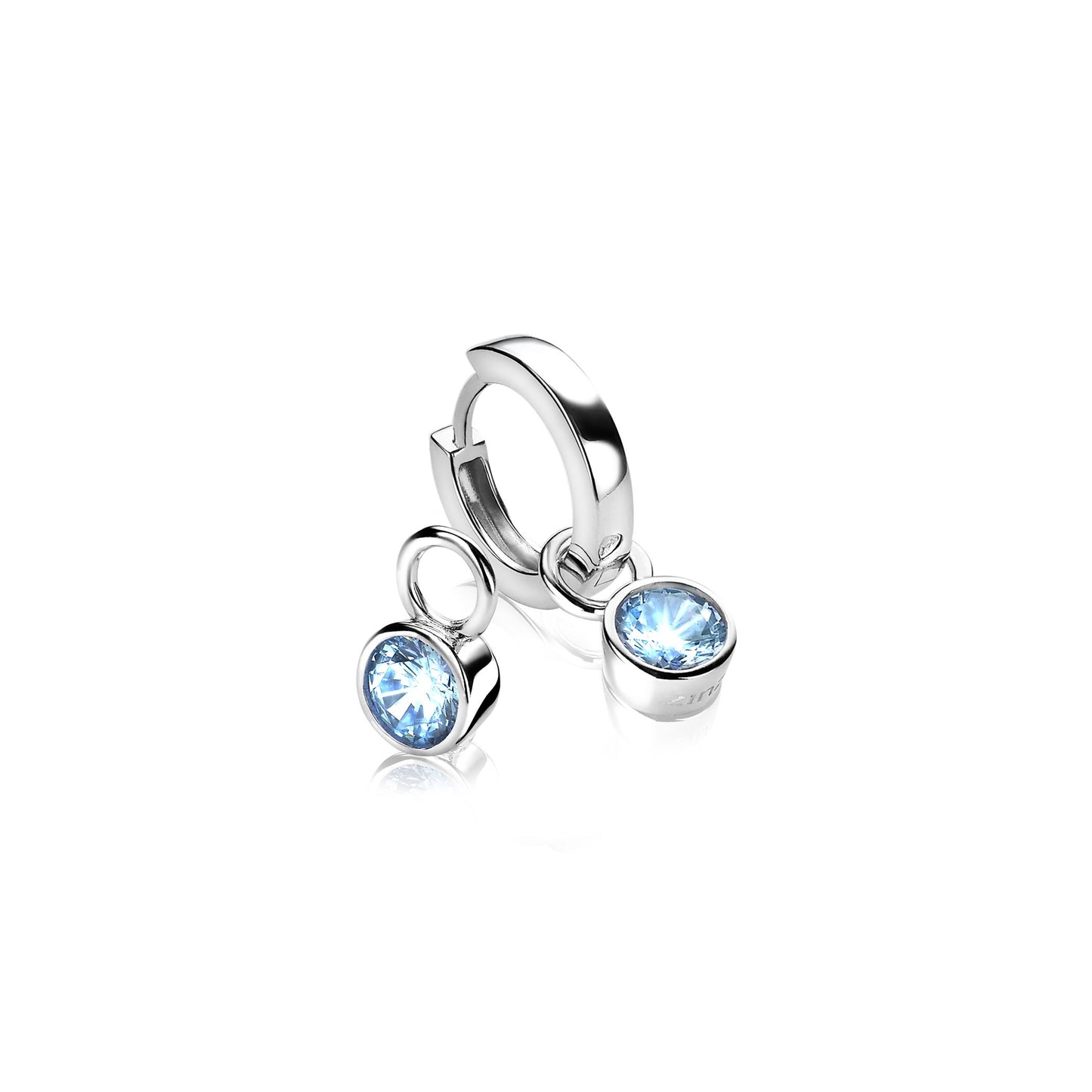 ZINZI CREOOLHANGERS ROND LICHTBLAUW 7MM