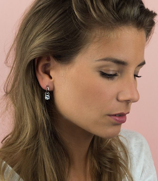 ZINZI CREOOLHANGERS ROUND ZIRCONIA 7MM