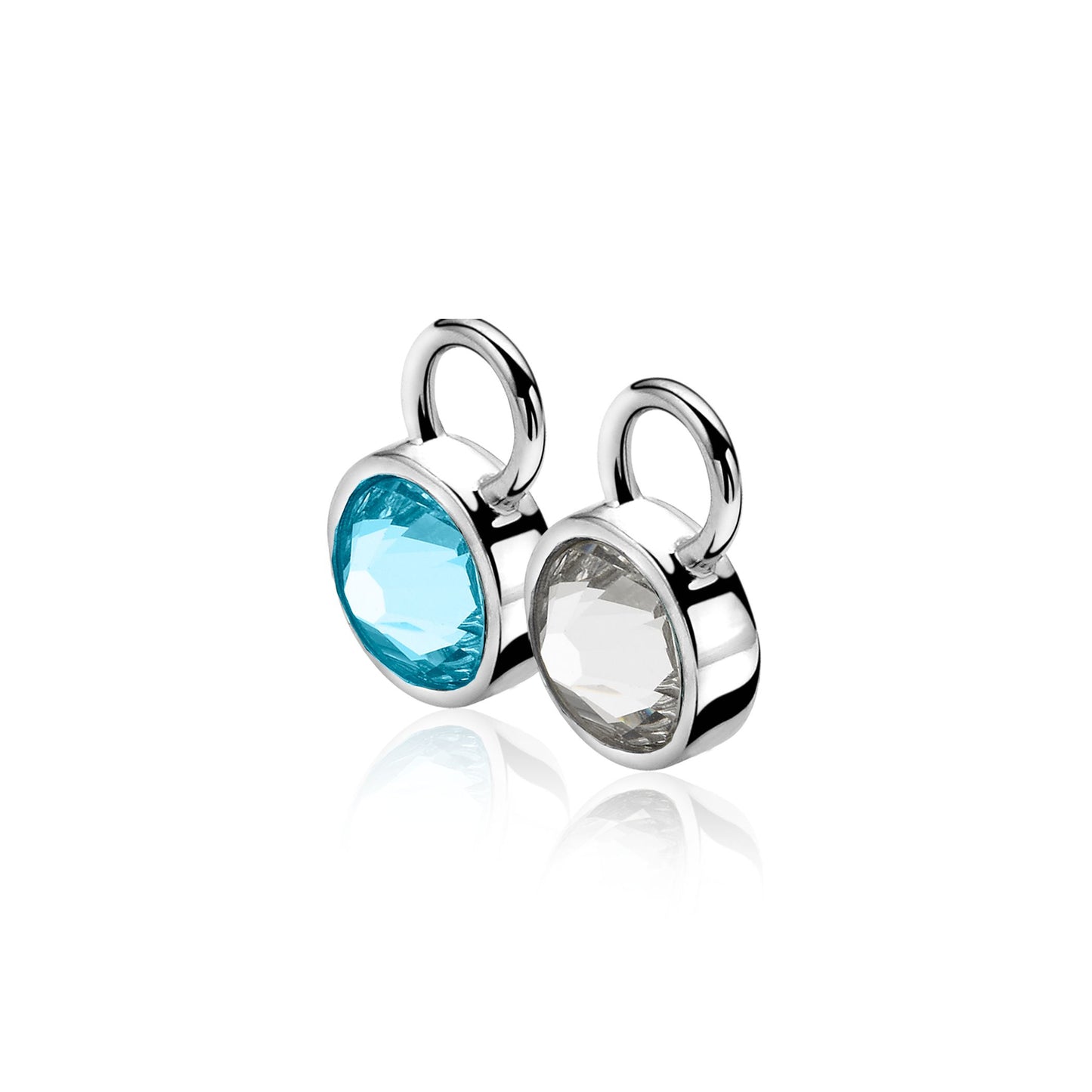 ZINZI CREOOLHANGERS AQUA/WIT