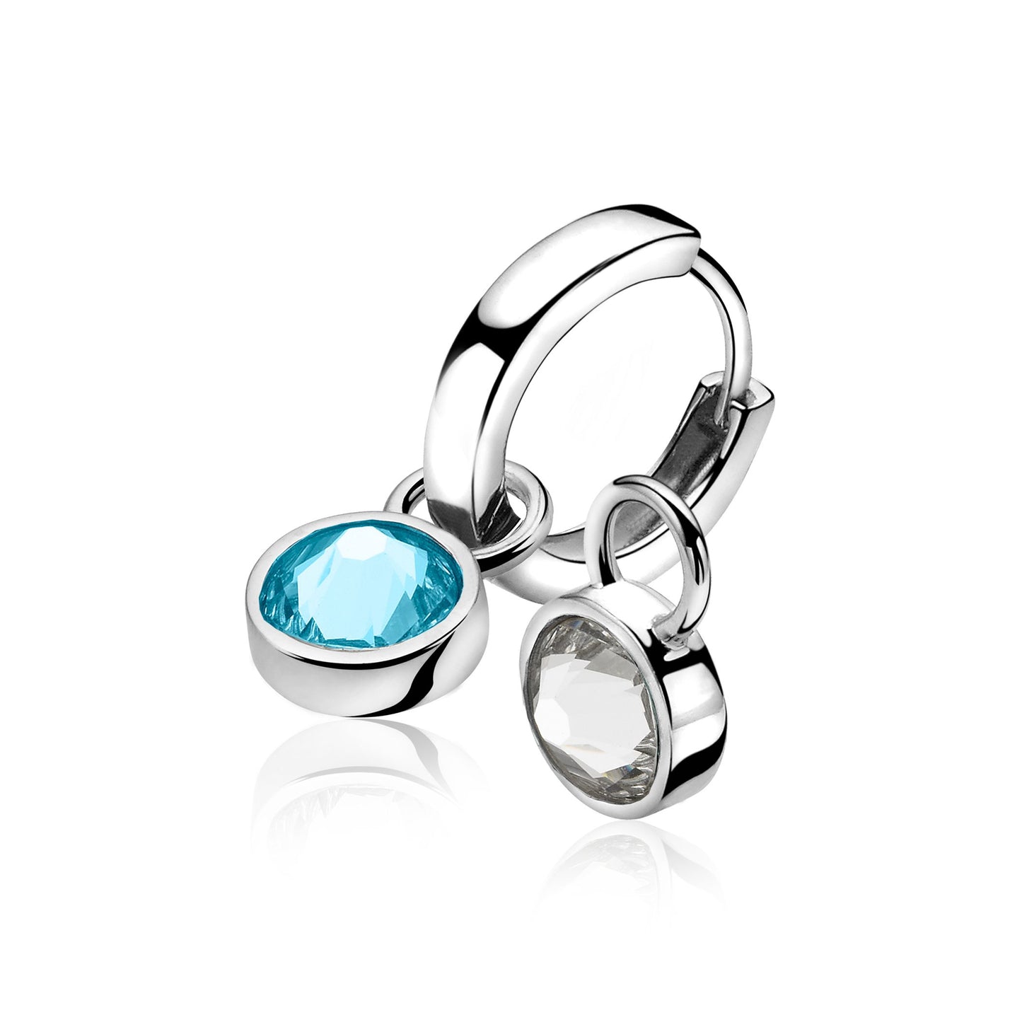 ZINZI CREOOLHANGERS AQUA/WIT
