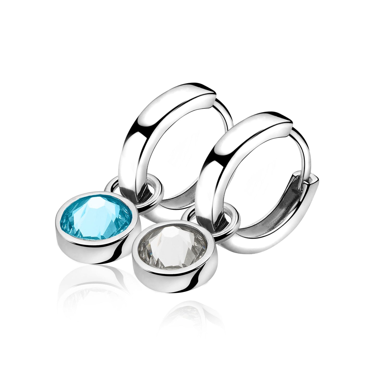 ZINZI CREOOLHANGERS AQUA/WIT