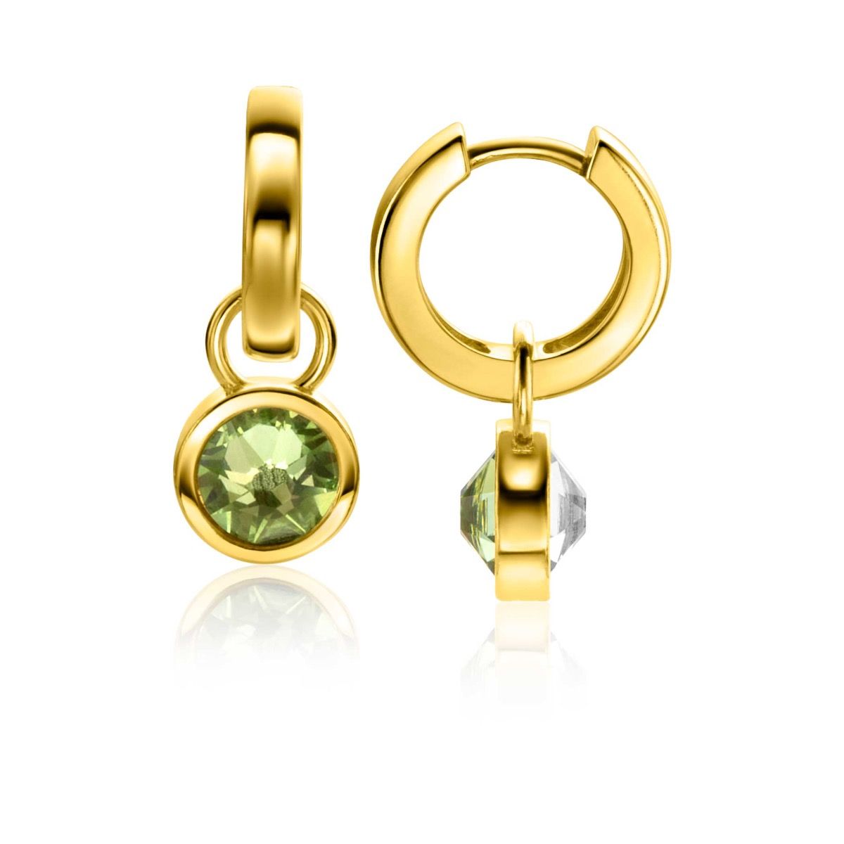 ZINZI CREOOLHANGERS GROEN/WIT