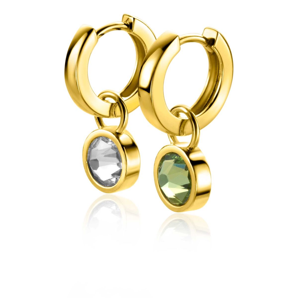ZINZI CREOOLHANGERS GROEN/WIT