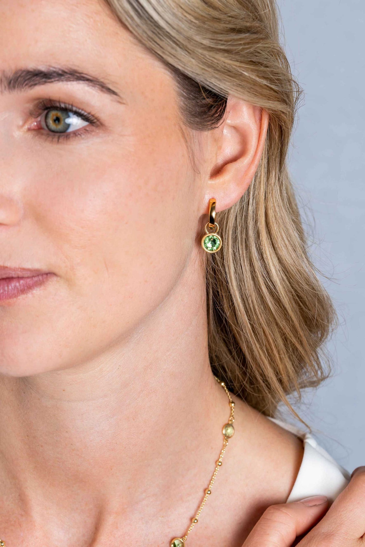ZINZI CREOOLHANGERS GROEN/WIT