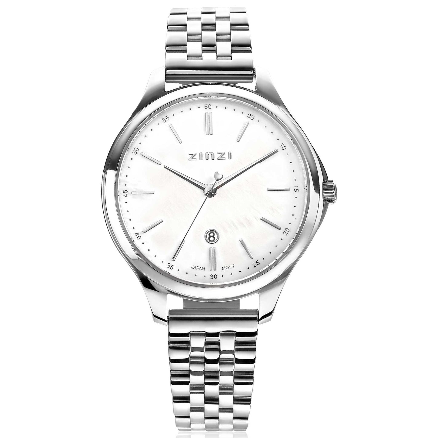 ZINZI HORLOGE ZILVER WIT ZIW1017