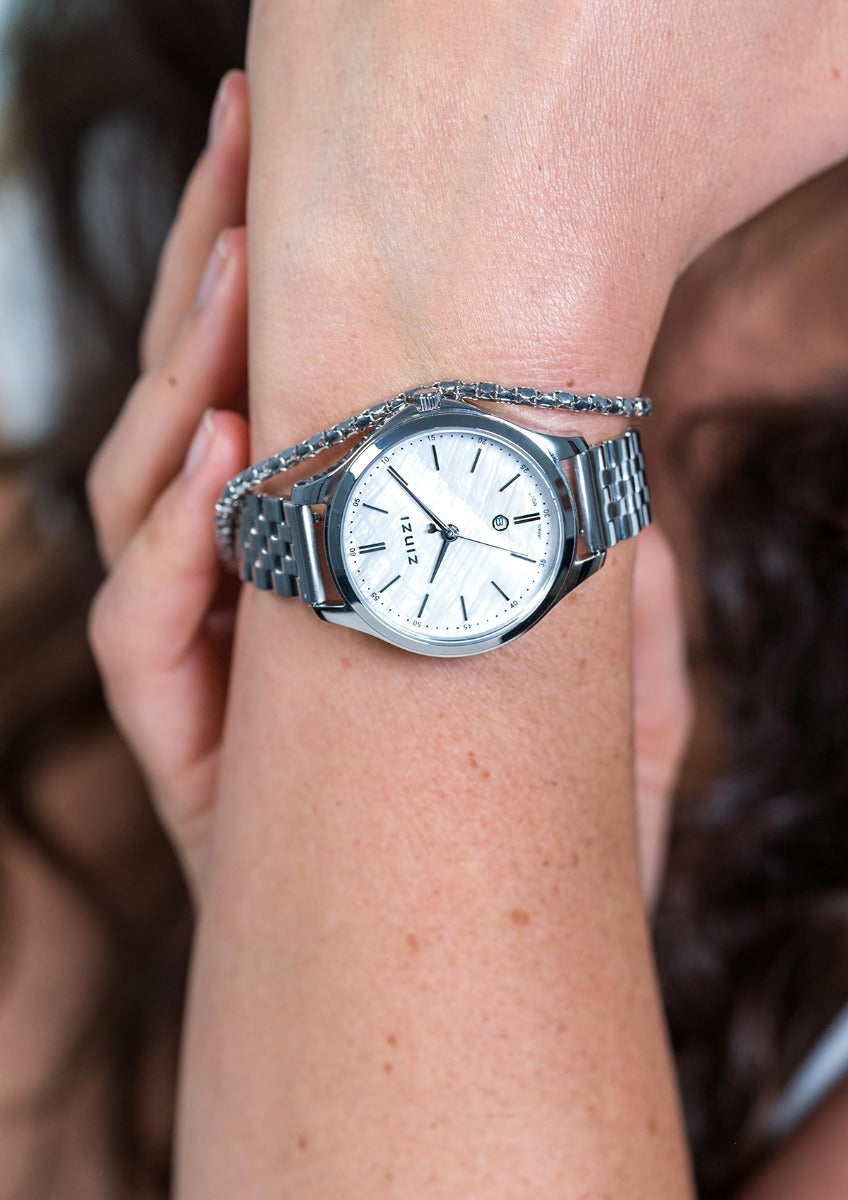 ZINZI HORLOGE ZILVER WIT ZIW1017