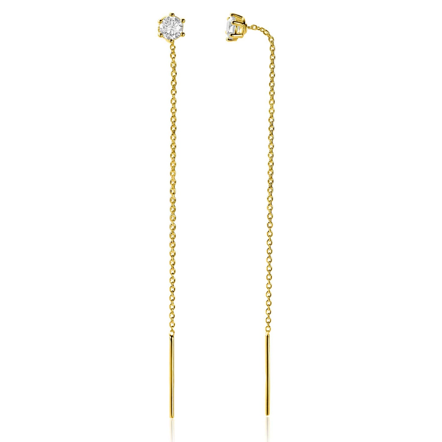 ZINZI DOORTREK OORSIERADEN VERGULD MET ZIRCONIA