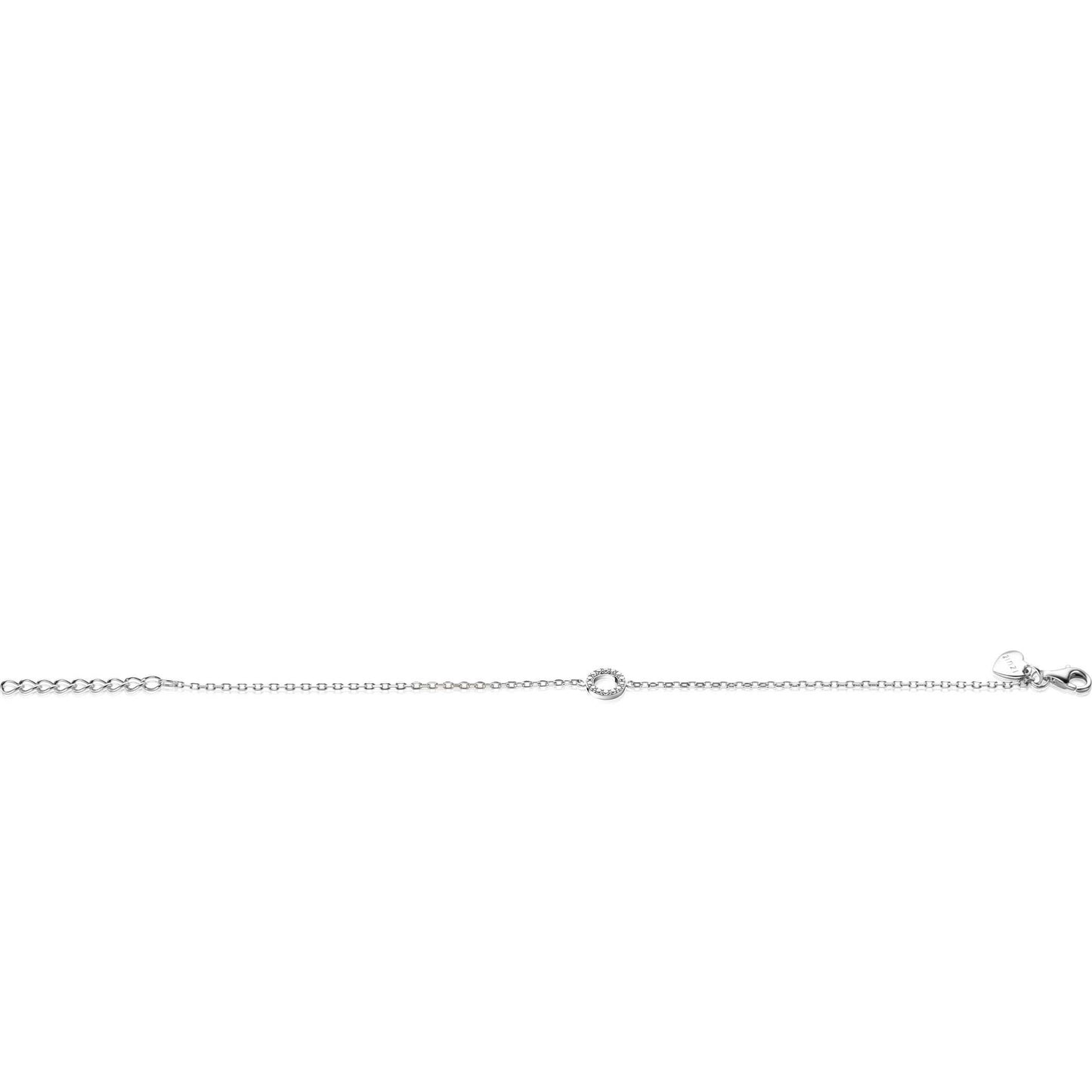ZINZI ARMBAND ZILVER MET OPEN RONDJES ZIRC