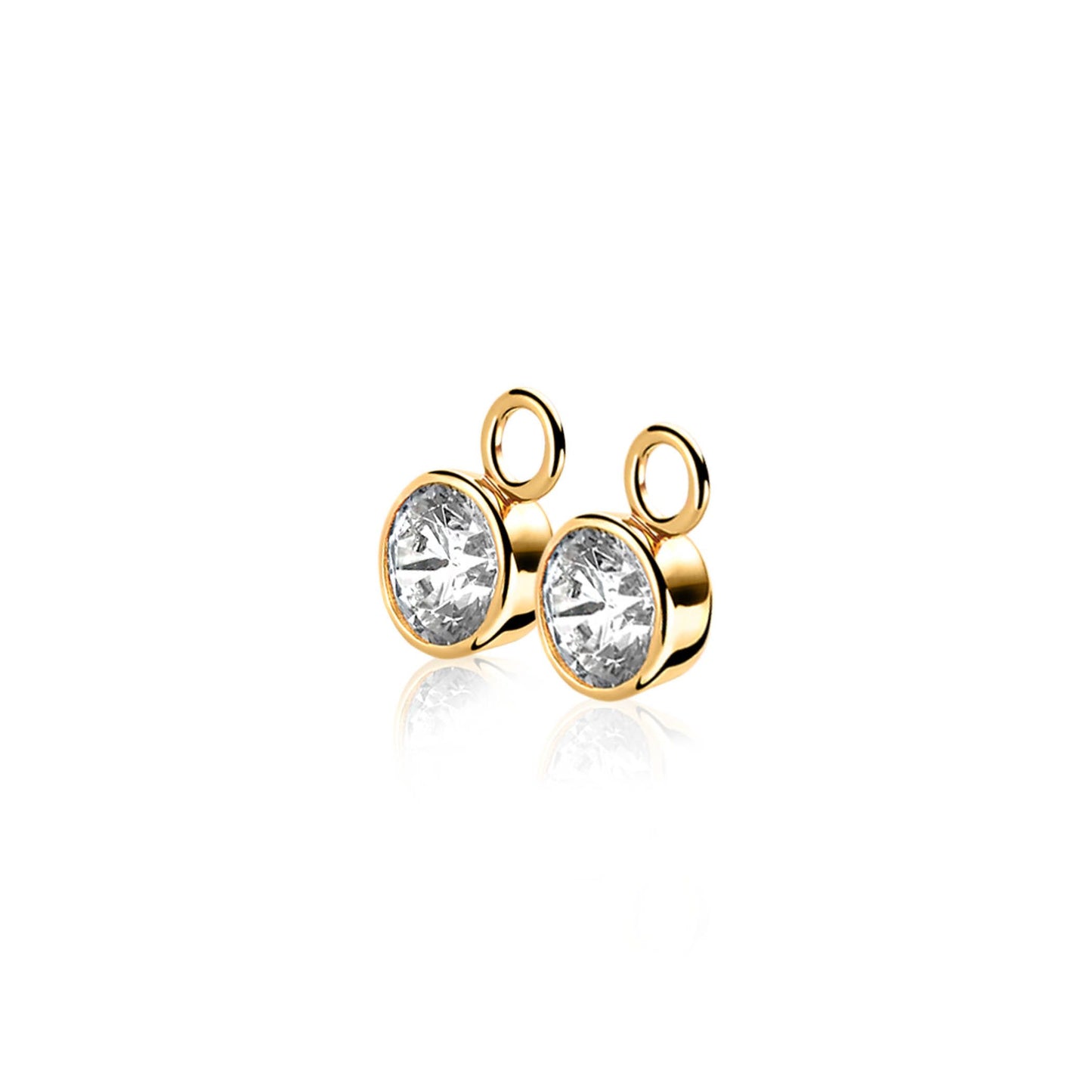 ZINZI CREOOLHANGERS GREEL ROND ZIRCONIA 11MM