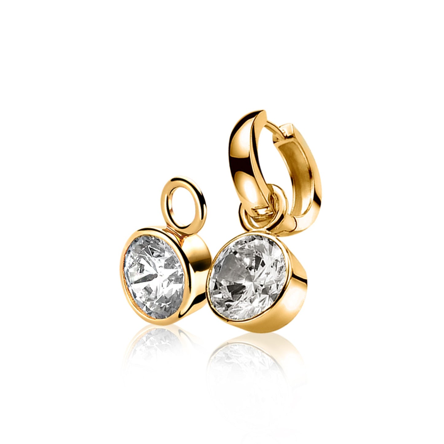 ZINZI CREOOLHANGERS GREEL ROND ZIRCONIA 11MM