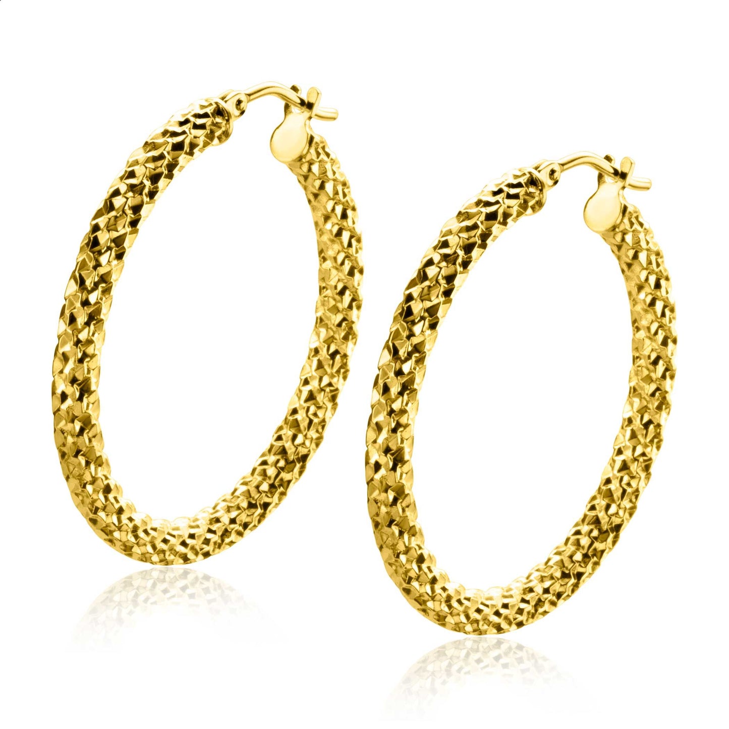 ZINZI GOLD 14KT OORRINGEN BEWERKT 30X3MM ZGO329