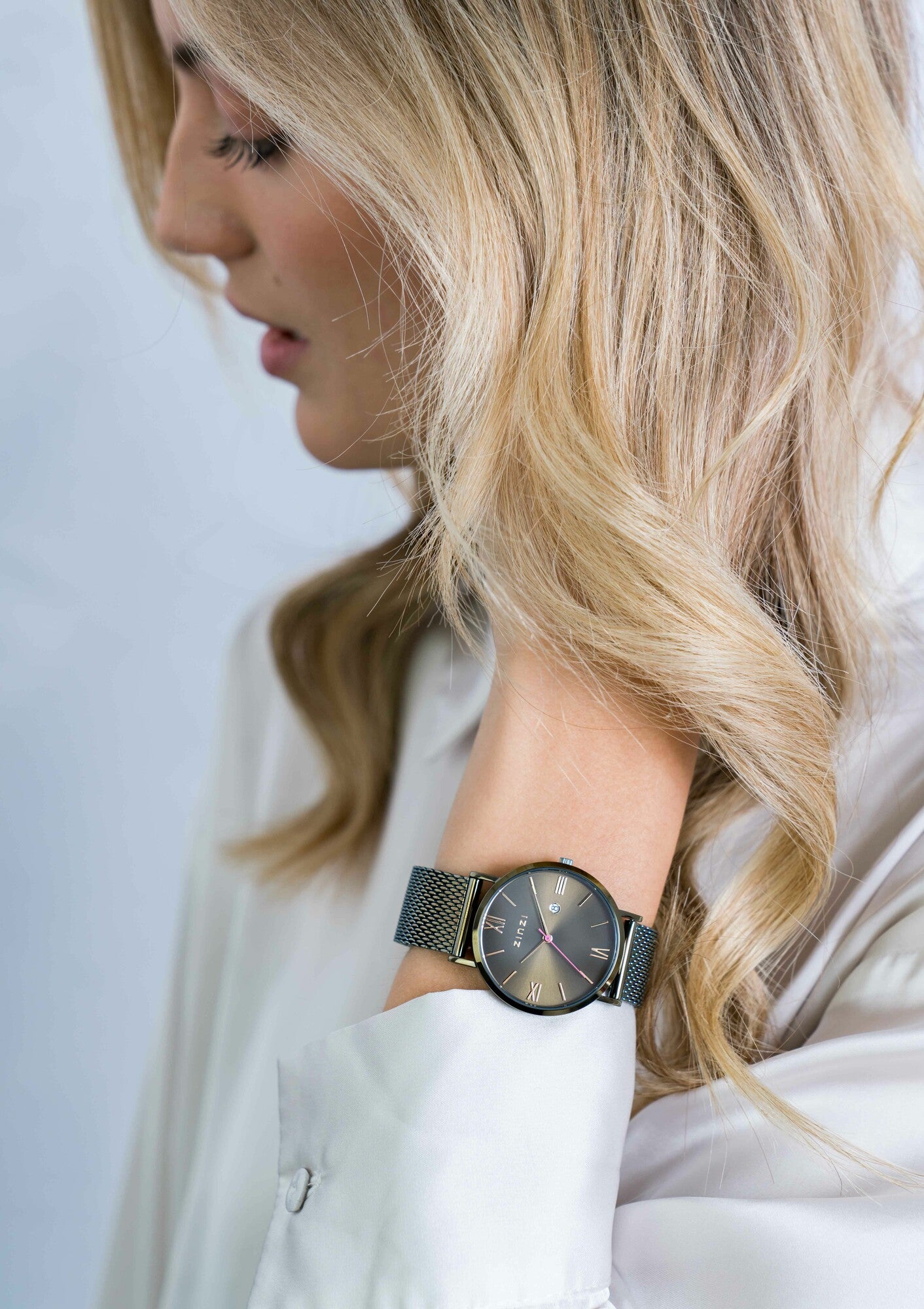 ZINZI Horloge groen staal ZIW544M