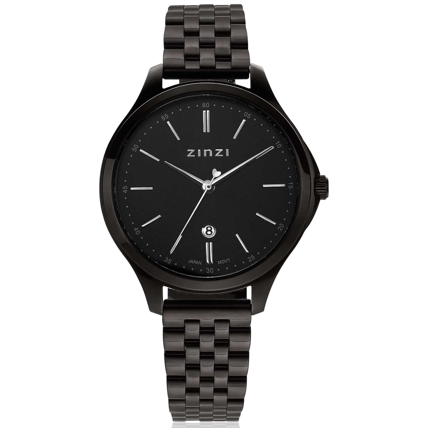 ZINZI Horloge zwart staal ZIW1037