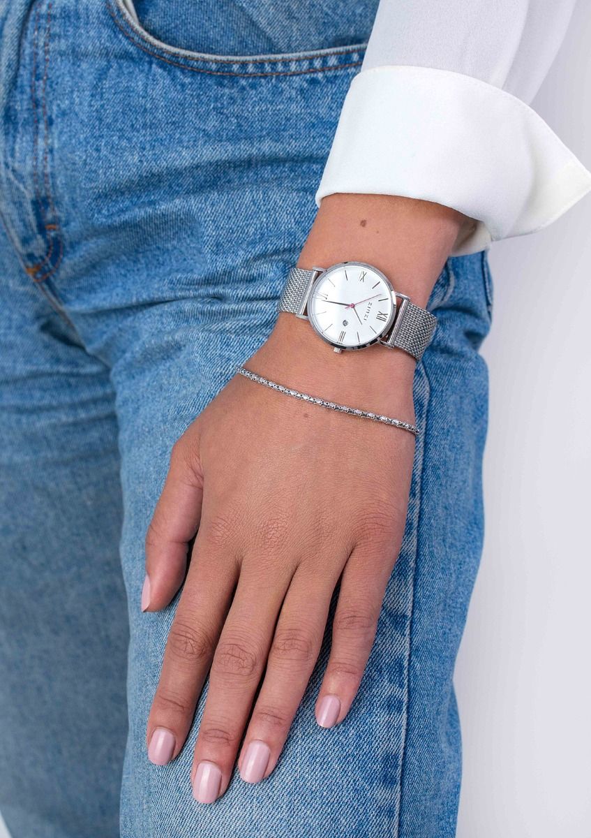 ZINZI HORLOGE ZILVER-WIT ZIW406M