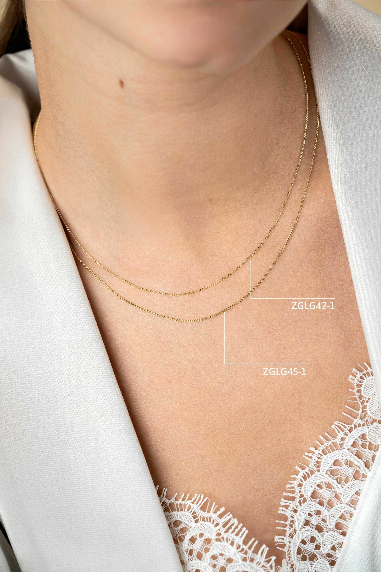 ZINZI GOLD 14KT COLLIER 45CM GOURMET 1MM ZGLG45-1