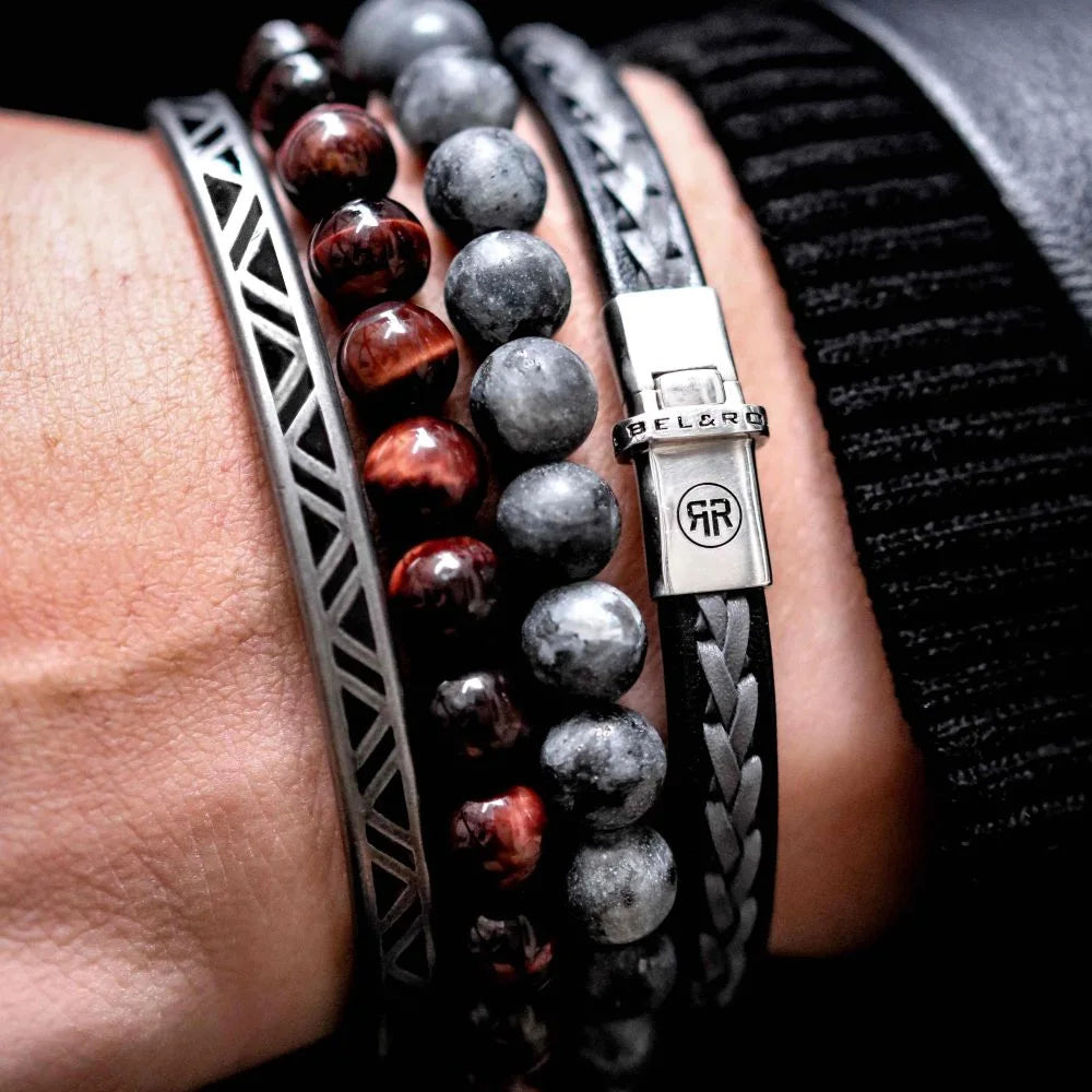 REBEL & ROSE Armband Matt Grey Seduction 8MM L