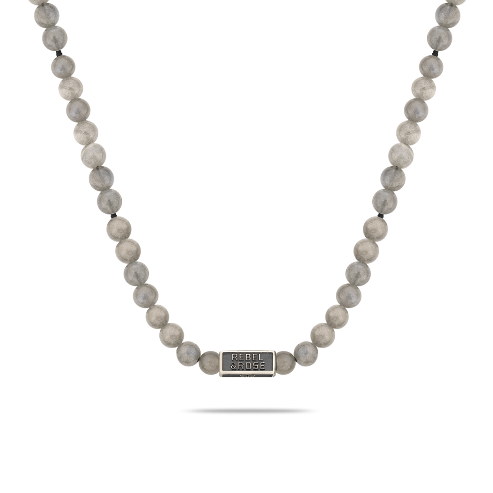 Rebel & Rose kralen ketting grijs RR-NL016-S-70