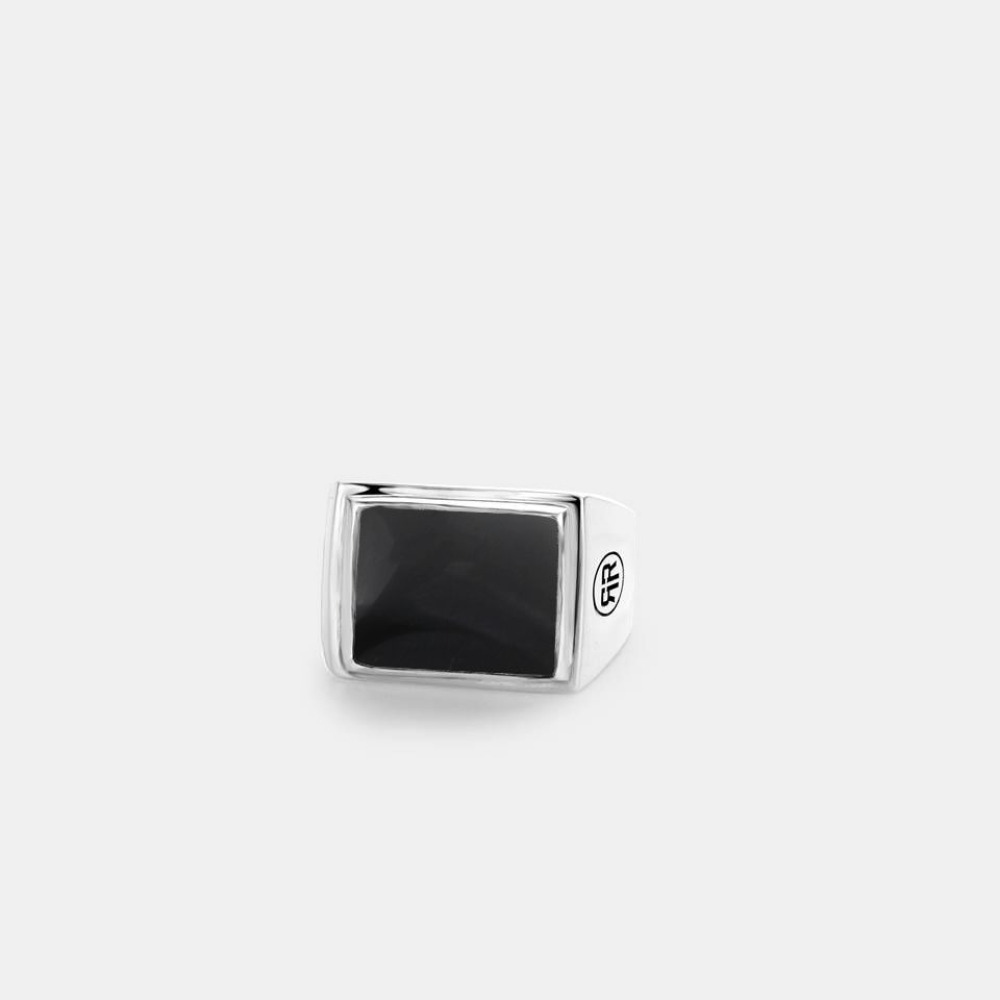 Rebel & Rose Ring square onyx lowneck RR-RG030-S