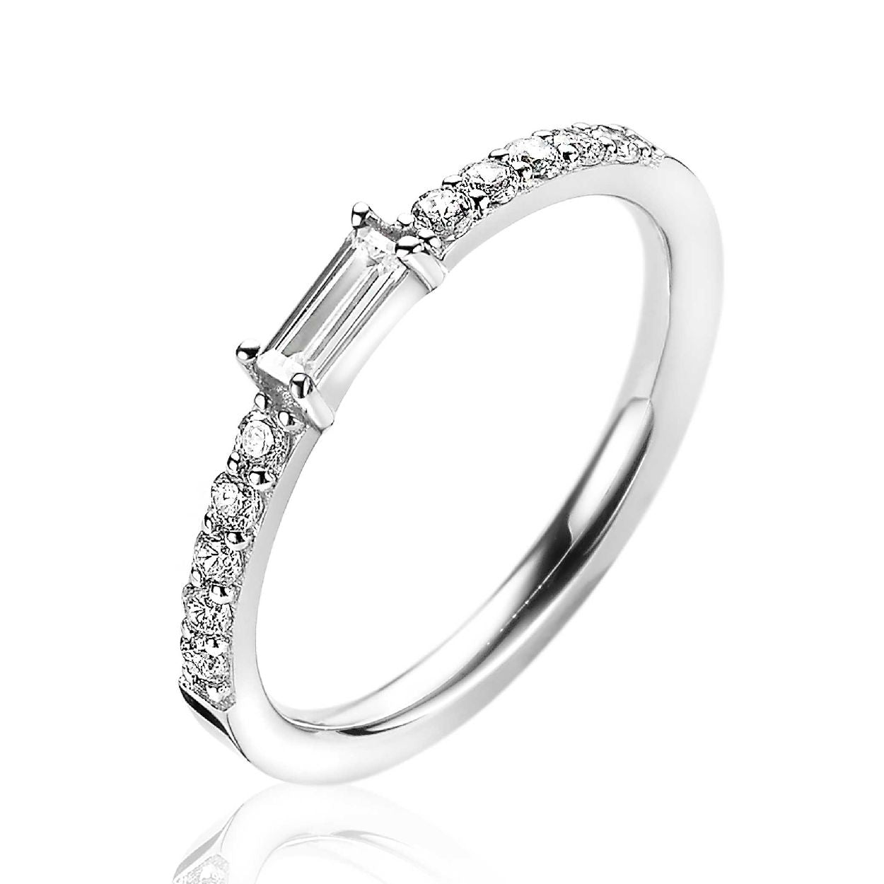 ZINZI ring baguette zirkonia wit
