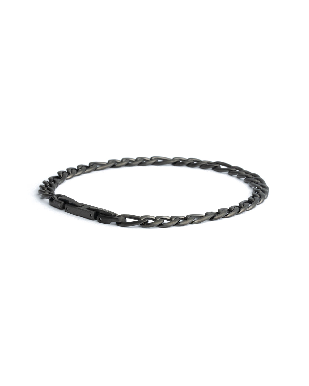 GEMINI Floris 5mm figaro stainless steel chain with black finish