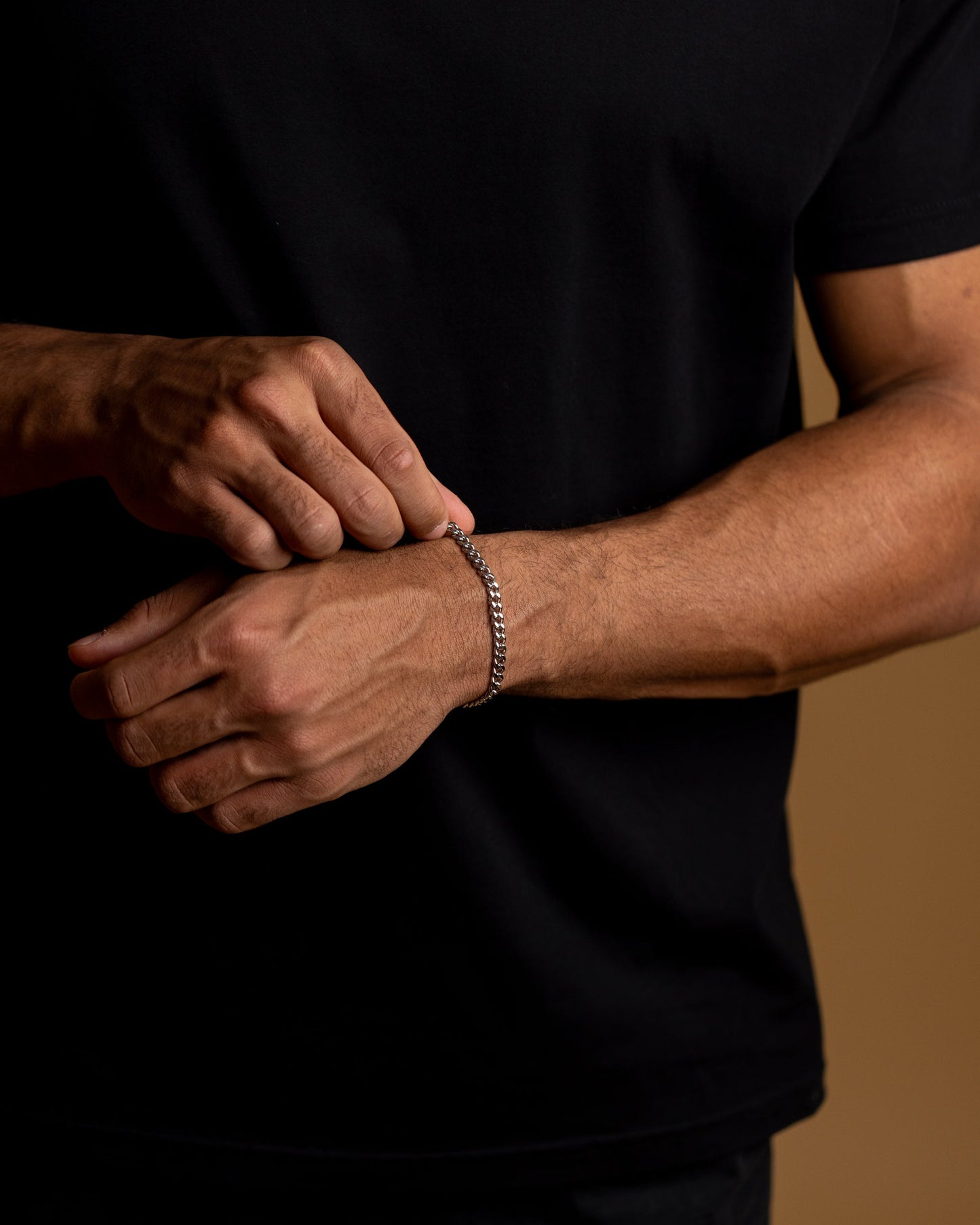 GEMINI Omnis 5mm Cuban chain bracelet with silver finish