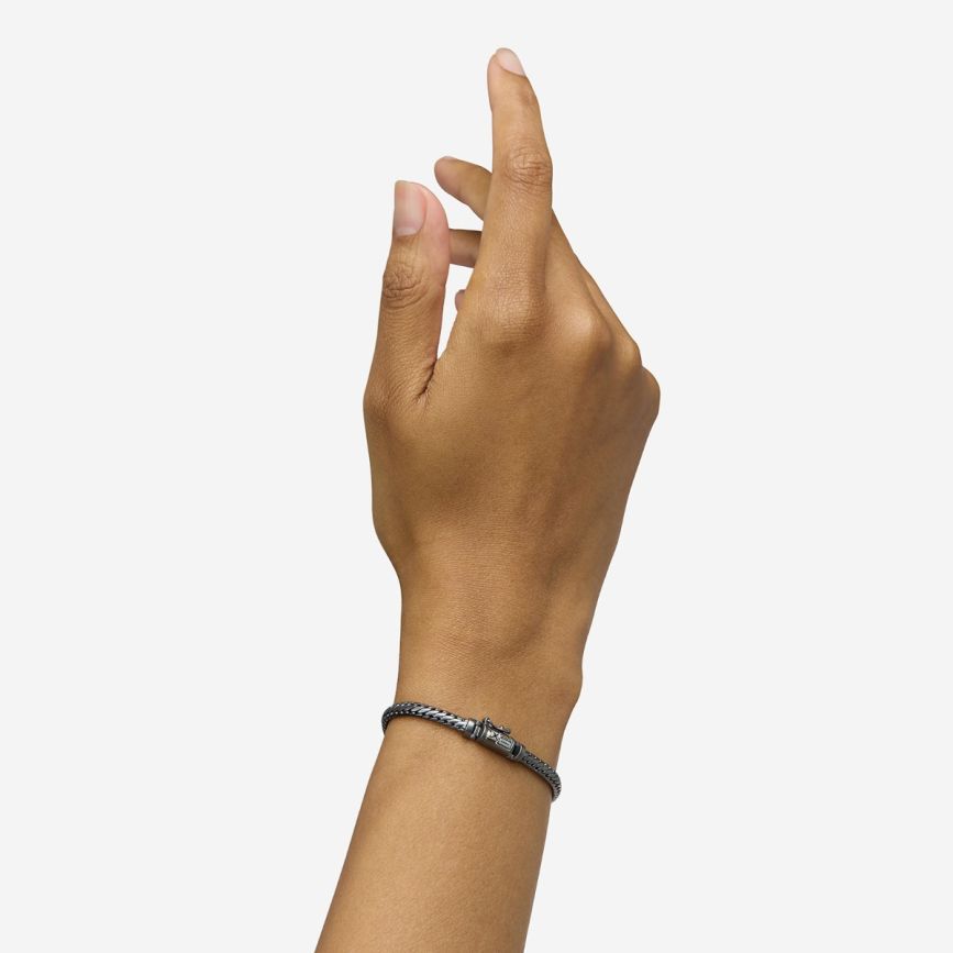 BUDDHA TO BUDDHA BEN MINI BLACK RHODIUM ZILVER ARMBAND