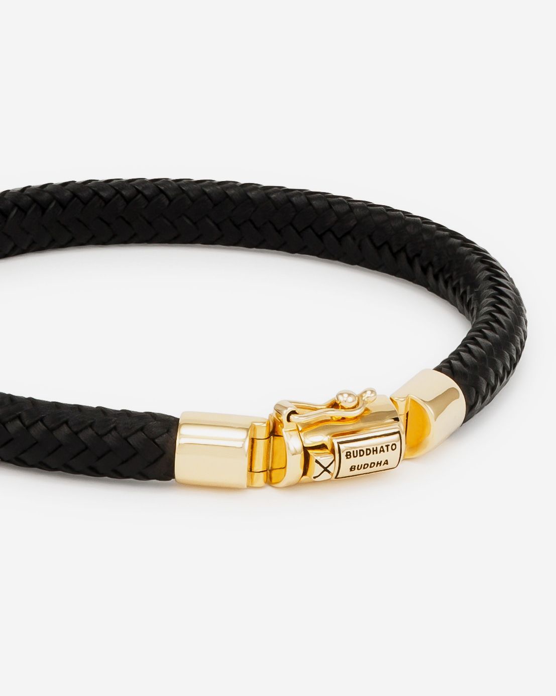 BUDDHA TO BUDDHA ARMBAND BENNETT LEER GOUD 14KT