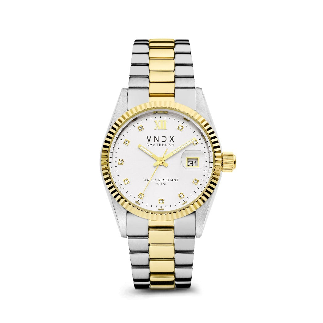 Dames horloge kopen | Dare Devil Medium Zilver Goud | VNDX Amsterdam