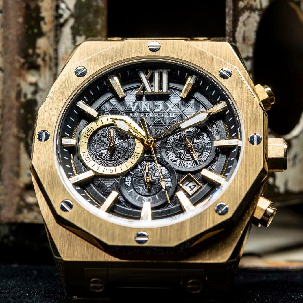 Heren horloge kopen | Wise Man Staal Goud
