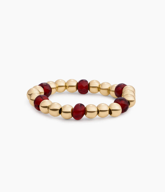 SPARKLING KRALEN RING FACET ROUNDEL RUBY QUARTZ