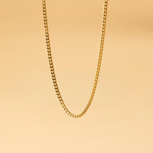 GEMINI Karthago 3mm Halsketting uit roestvrij staal met gouden afwerking