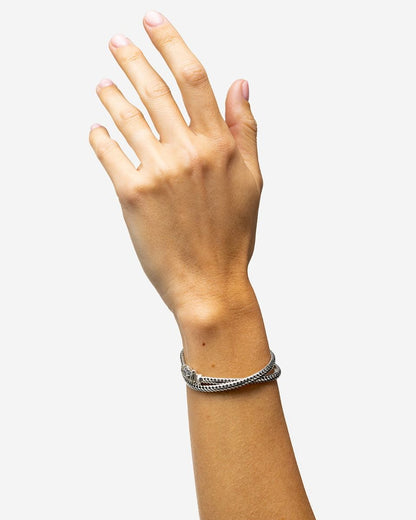 BUDDHA TO BUDDHA BEN MINI DOUBLE ARMBAND ZILVER